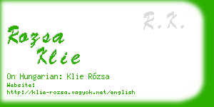 rozsa klie business card